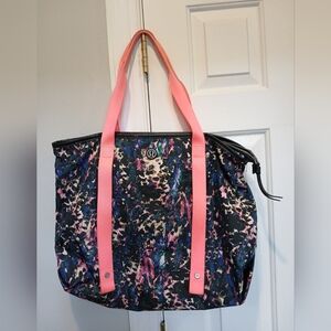 Lululemon Athletica Multicolor Tote Bag with Pink Straps